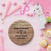 Assiettes En Carton Plaque de papier de la partie de graduation Rustic (Fête)