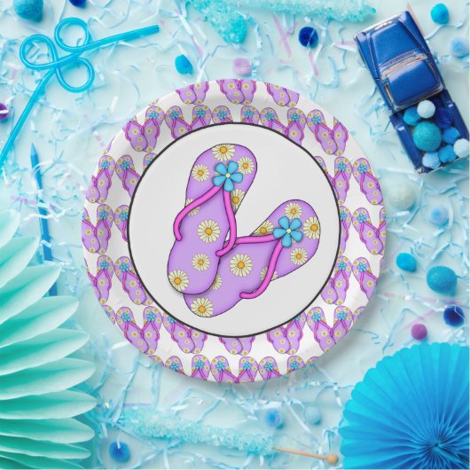 Assiettes En Carton Plaque de papier de la tonge violette Beach (Fête)