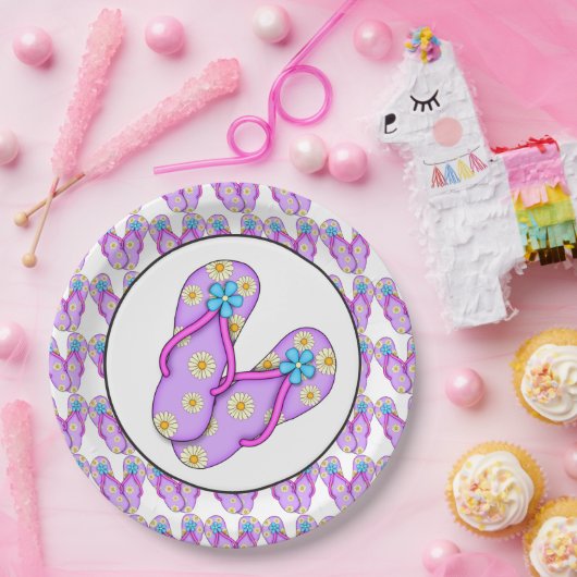 Assiettes En Carton Plaque de papier de la tonge violette Beach (Fête)