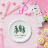 Assiettes En Carton Plaque de papier de Noël de la forêt d'hiver (Fête)