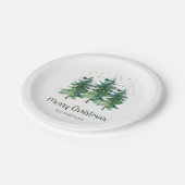 Assiettes En Carton Plaque de papier de Noël de la forêt d'hiver (Angle)