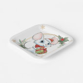 Assiettes En Carton Plaque de papier de Noël père Noël Mouse (Angulaire)