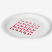 Assiettes En Carton Plaque de papier de Noël rose "Fa La La" (Angle)