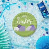 Assiettes En Carton Plaque de papier de Pâques ultra violet et vert (Fête)