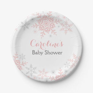 Assiettes En Carton Plaque de papier de petit Baby shower de flocons d