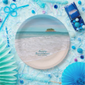 Assiettes En Carton Plaque de papier de plage tropicale de retraite (Fête)