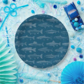 Assiettes En Carton Plaque de papier de poisson bleu (Fête)