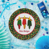 Assiettes En Carton Plaque de papier de poivrons chaud Fiesta Three Am (Fête)