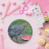 Assiettes En Carton Plaque de papier de poulet et de pastèque (Fête)