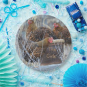 Assiettes En Carton Plaque de papier de poulet "Les filles" (Fête)