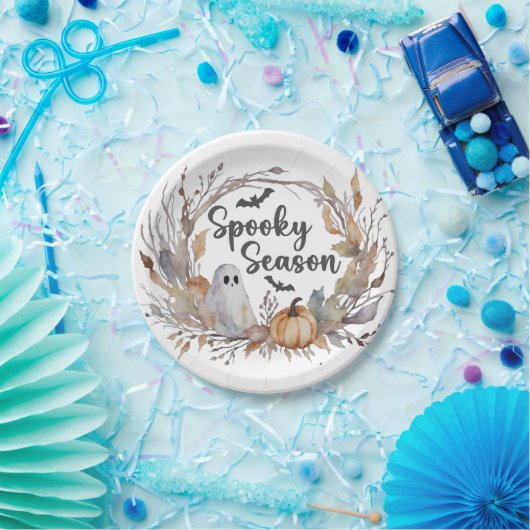 Assiettes En Carton Plaque de papier de saison Éffrayante rustique (Fête)