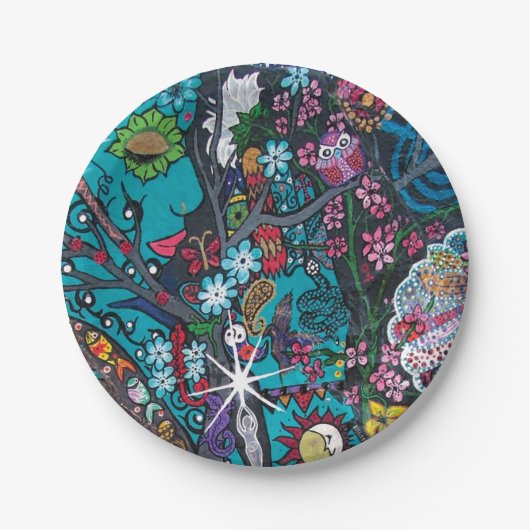 Assiettes En Carton Plaque de papier de voyage de méditation (Devant)