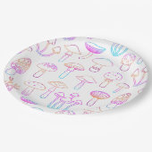 Assiettes En Carton Plaque de papier design de champignon (Angle)