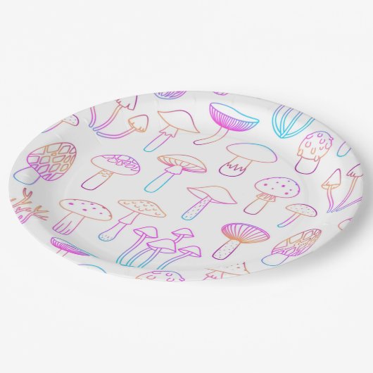 Assiettes En Carton Plaque de papier design de champignon (Angle)
