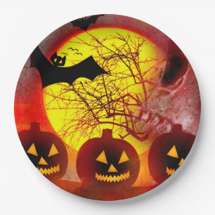 Assiettes En Carton Plaque de papier d'Halloween