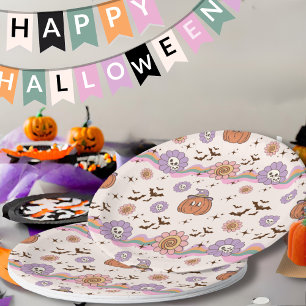 Assiettes En Carton Plaque de papier d'Halloween moderne et rétro Supe