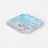 Assiettes En Carton Plaque de papier d'oiseaux bleus (Angulaire)