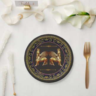 Assiettes En Carton Plaque de papier d'or Lamassu
