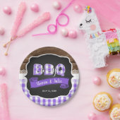 Assiettes En Carton Plaque de papier douche Q pour bébé - violet (Fête)