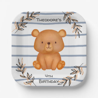 Assiettes En Carton Plaque de papier d'ours personnalisée