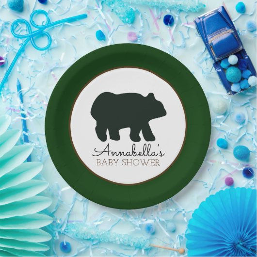 Assiettes En Carton Plaque de papier d'ours rustique (vert de forêt) (Fête)