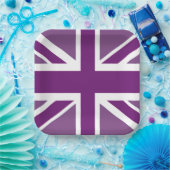 Assiettes En Carton Plaque de papier drapeau britannique violet Union  (Fête)