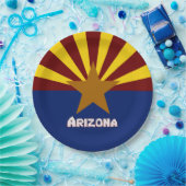 Assiettes En Carton Plaque de papier drapeau de l'Arizona (Fête)