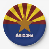 Assiettes En Carton Plaque de papier drapeau de l'Arizona (Devant)