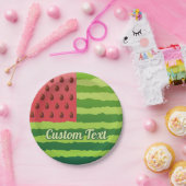 Assiettes En Carton Plaque de papier drapeau de pastèque (Fête)