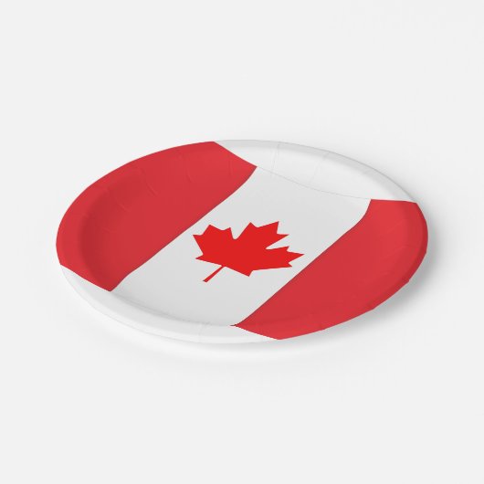 Assiettes En Carton Plaque de papier drapeau du Canada (Angle)