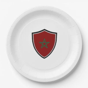 Assiettes En Carton Plaque de papier du bouclier Maroc