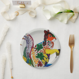 Assiettes En Carton Plaque de papier écureuil