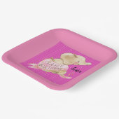 Assiettes En Carton Plaque de papier Elephant d'anniversaire en rose (Angulaire)