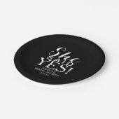 Assiettes En Carton Plaque de papier - Elle a dit oui (Angle)