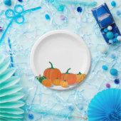 Assiettes En Carton Plaque de papier épicé Citrouille orange mignonne (Fête)