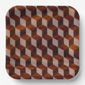 Assiettes En Carton Plaque de papier - Faux en bois incrusté (Recto)