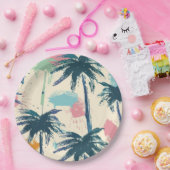 Assiettes En Carton Plaque de papier feuille de palme (Fête)