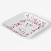 Assiettes En Carton Plaque de papier Fleur sauvage rose pâle (Angulaire)
