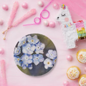 ASSIETTES EN CARTON PLAQUE DE PAPIER FLEURIER OUGET-ME-NOTS (Fête)