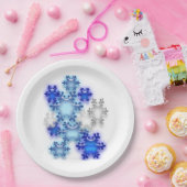 Assiettes En Carton Plaque de papier - Flocon de neige 3D (Fête)