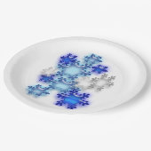 Assiettes En Carton Plaque de papier - Flocon de neige 3D (Angle)
