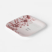 Assiettes En Carton Plaque de papier floral Rose poussiéreux (Angulaire)