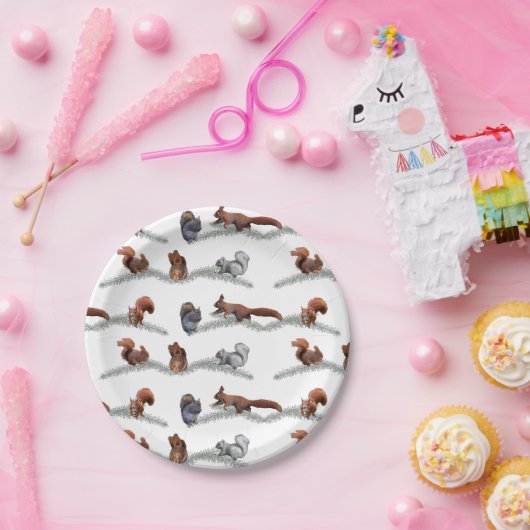 Assiettes En Carton Plaque de papier français d'écureuil (Fête)