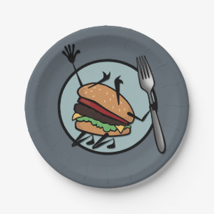 ASSIETTES EN CARTON PLAQUE DE PAPIER FUNNY CHEESEBURGER