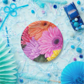 ASSIETTES EN CARTON PLAQUE DE PAPIER GERBER FLEURS BRILLANTES (Fête)