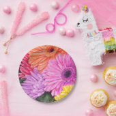 ASSIETTES EN CARTON PLAQUE DE PAPIER GERBER FLEURS BRILLANTES (Fête)