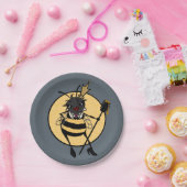 ASSIETTES EN CARTON PLAQUE DE PAPIER GRAPHIQUE CUTE QUEEN BEE (Fête)