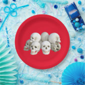 Assiettes En Carton Plaque de papier Halloween Skuls (Fête)