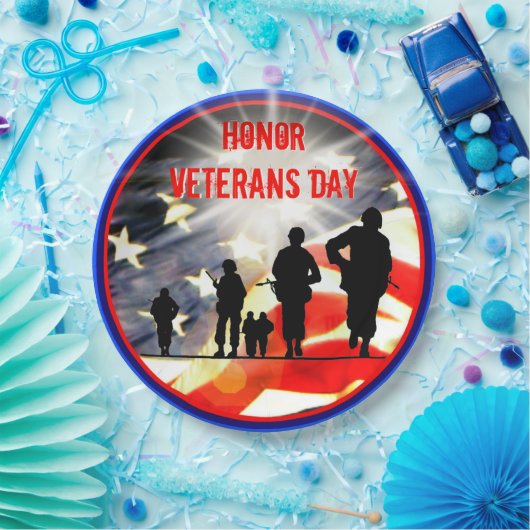 Assiettes En Carton Plaque de papier Honorer les anciens combattants (Fête)