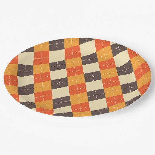 Assiettes En Carton Plaque de papier Jacquard d'automne (Angle)